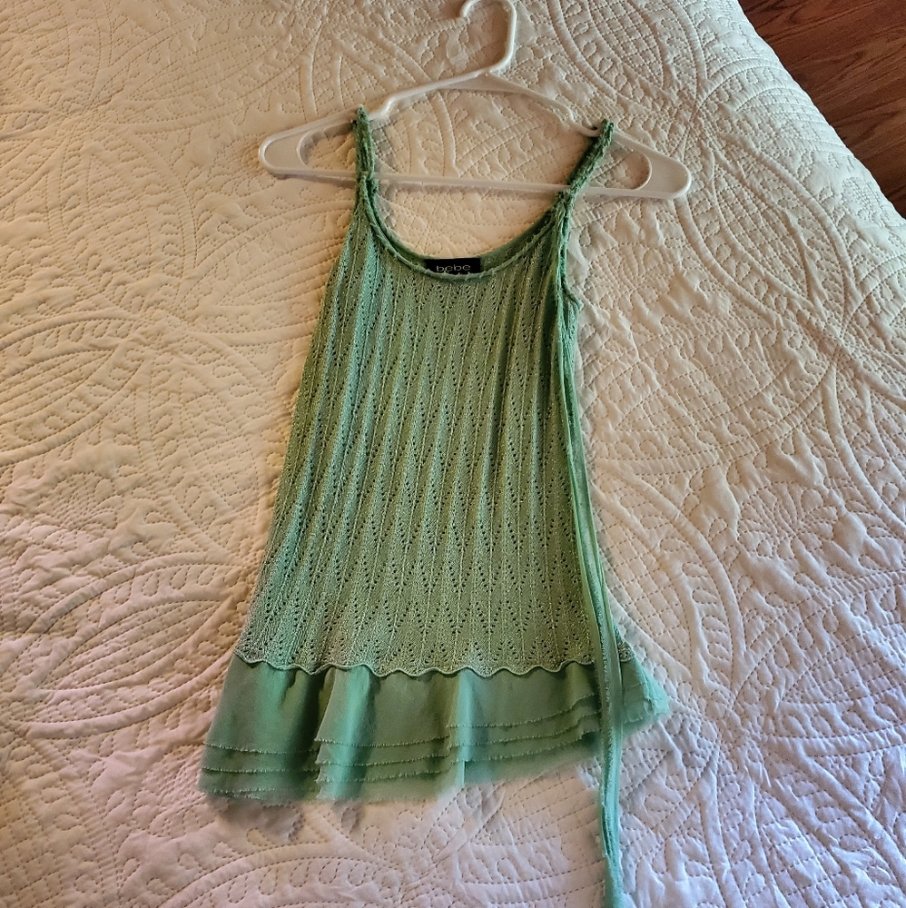 Bebe green tank top